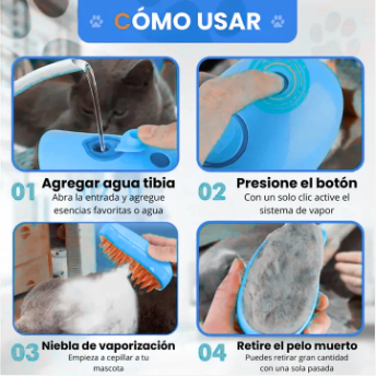 ¡Cepillo Relajante Para Mascotas! con +3 Funciones distintas 😺🐶